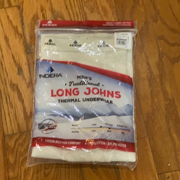 Indera Underwear & Socks Nwt Mens Traditional White Long Johns